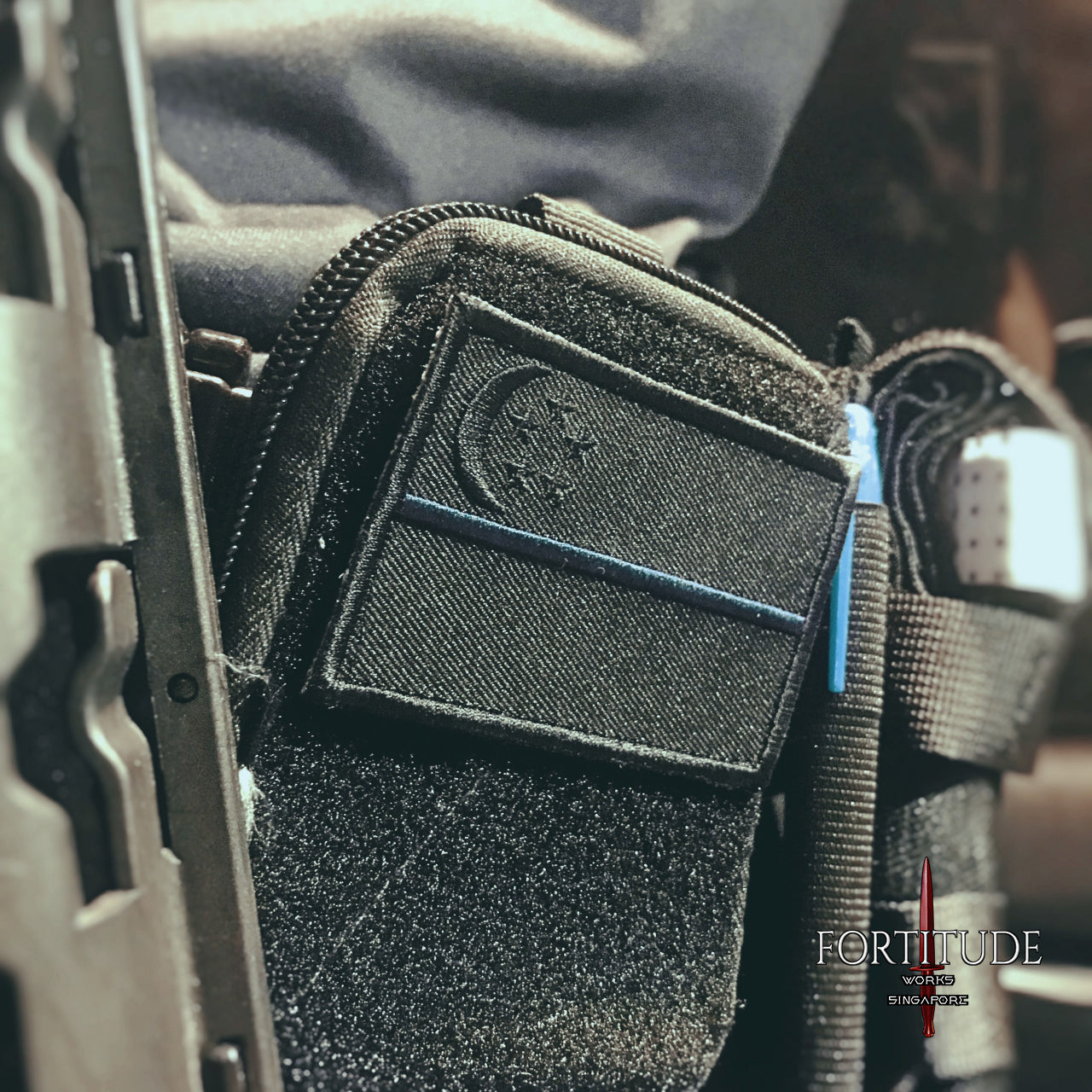 BLUE LINE SG FLAG PATCH - FORTITUDE WORKS SINGAPORE