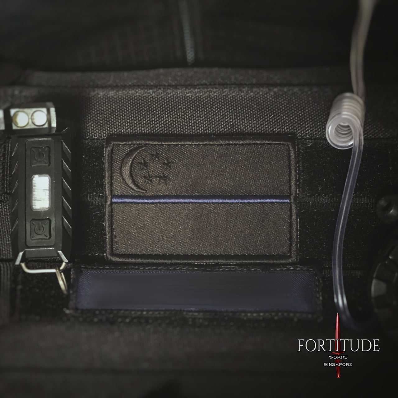 BLUE LINE SG FLAG PATCH - FORTITUDE WORKS SINGAPORE