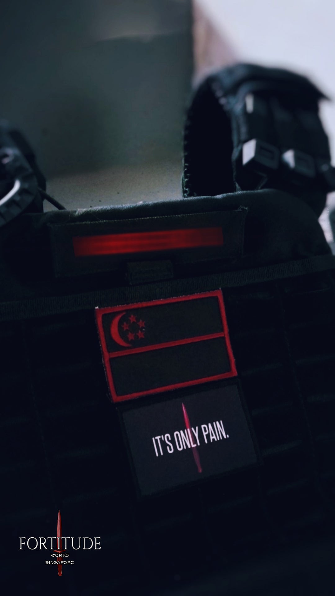 CRIMSON RED SG FLAG PATCH - FORTITUDE WORKS SINGAPORE
