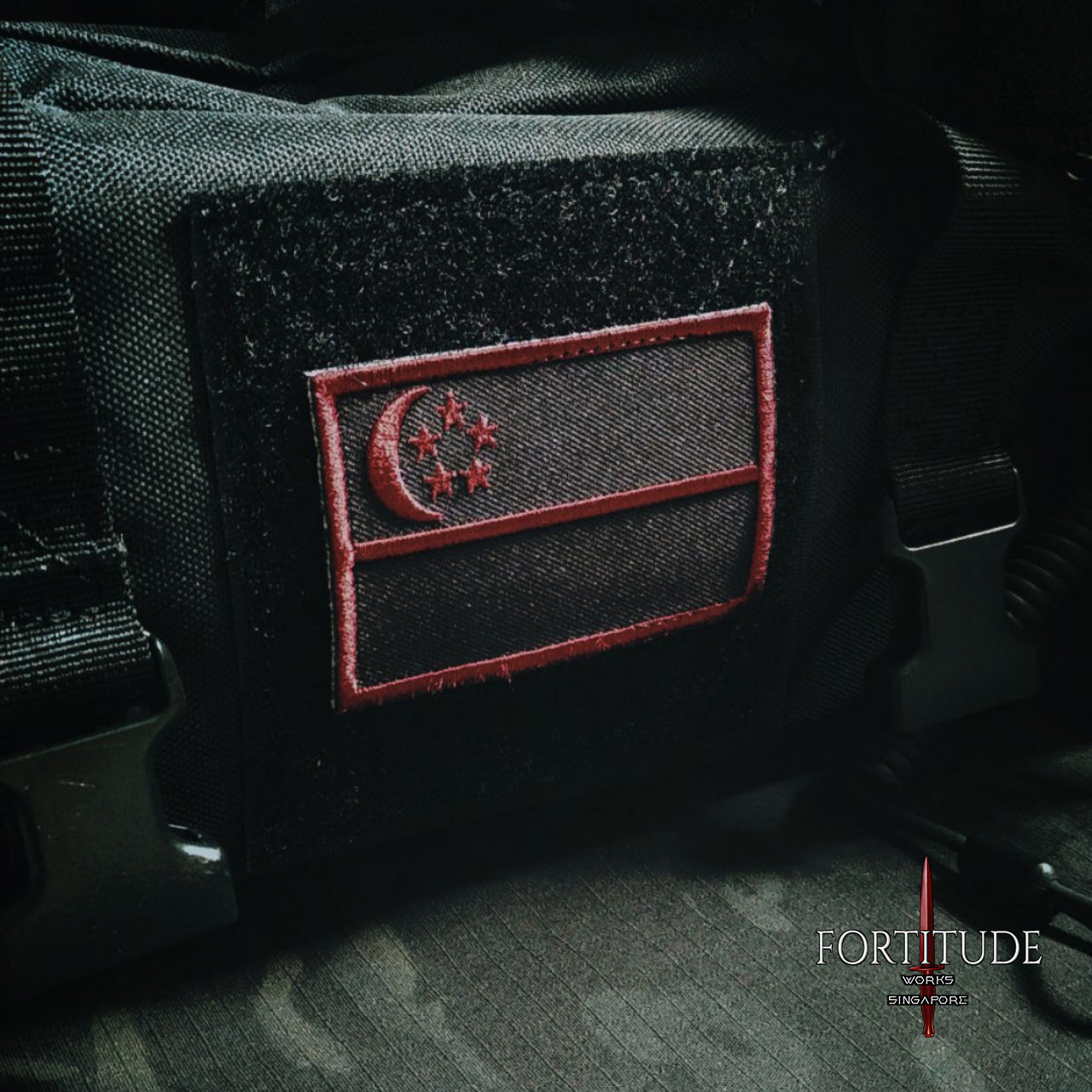CRIMSON RED SG FLAG PATCH - FORTITUDE WORKS SINGAPORE