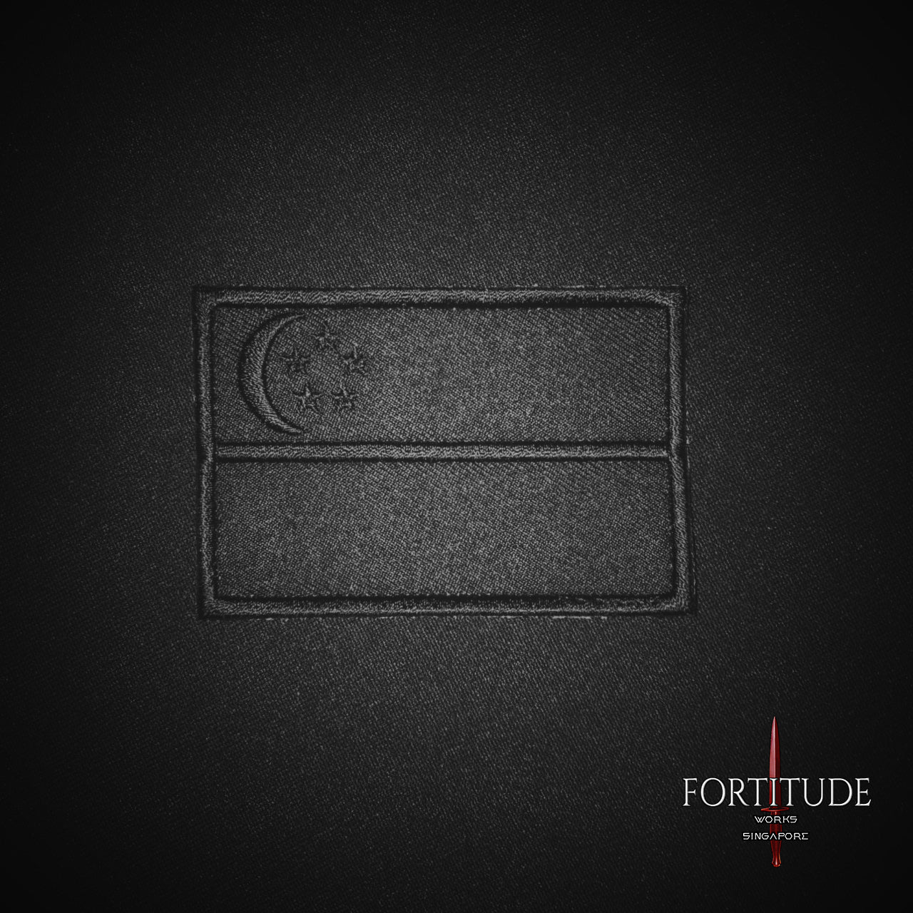 STEALTH BLACK SG FLAG PATCH - FORTITUDE WORKS SINGAPORE