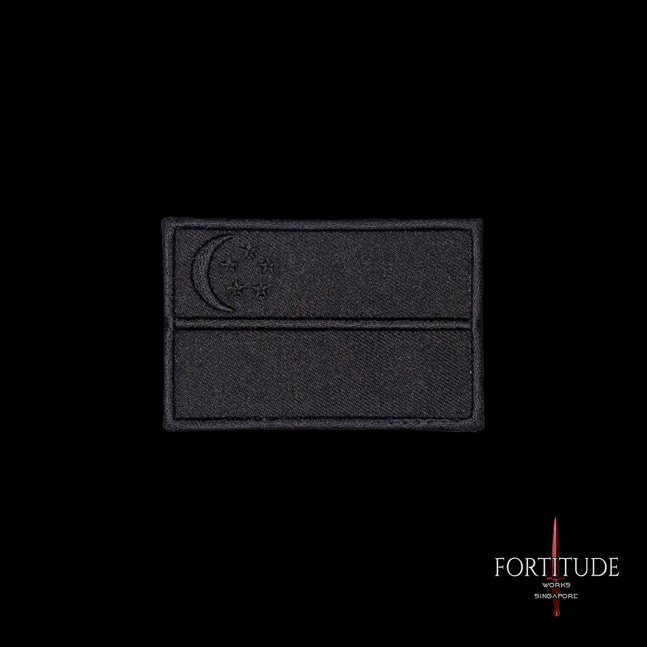 STEALTH BLACK SG FLAG PATCH - FORTITUDE WORKS SINGAPORE