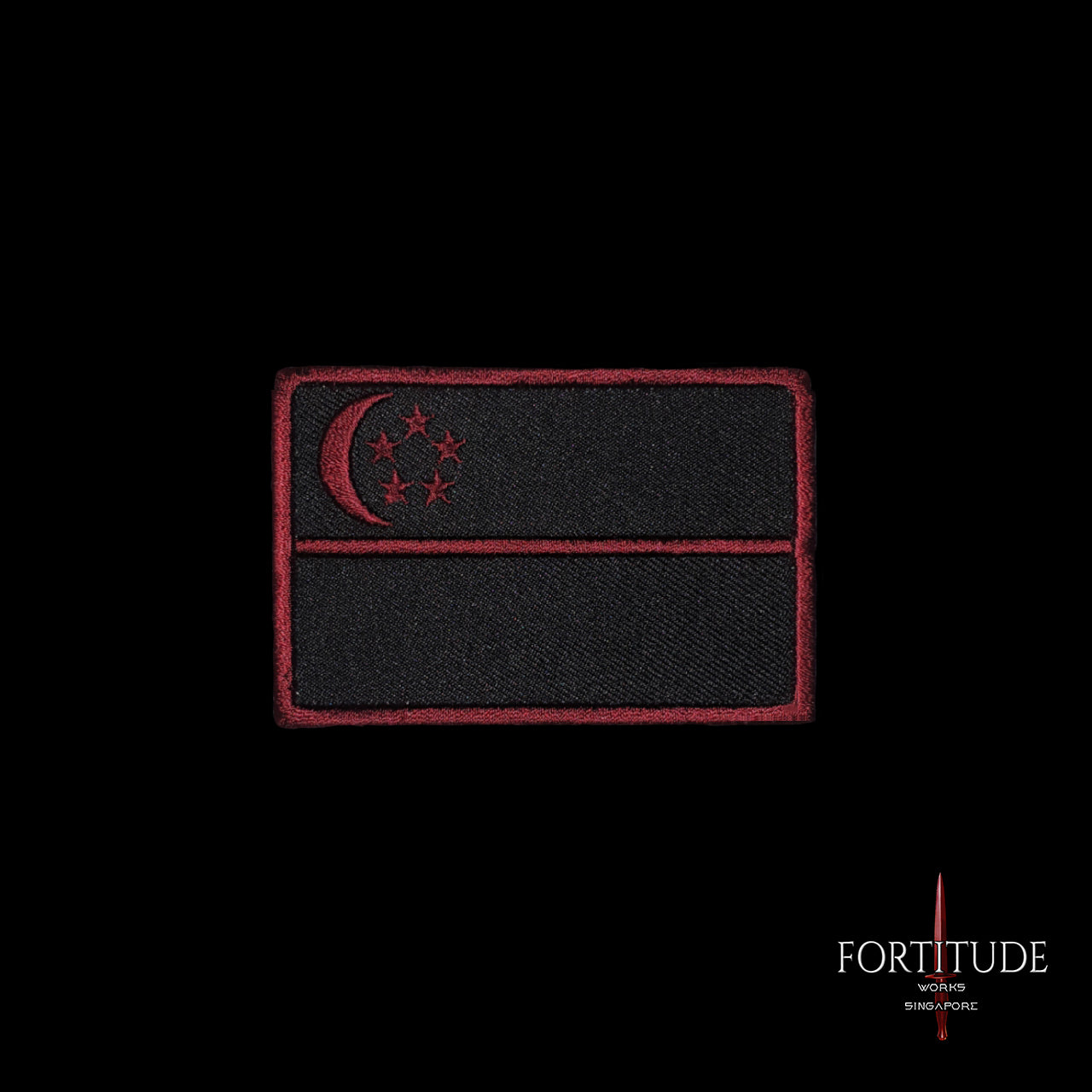 CRIMSON RED SG FLAG PATCH - FORTITUDE WORKS SINGAPORE