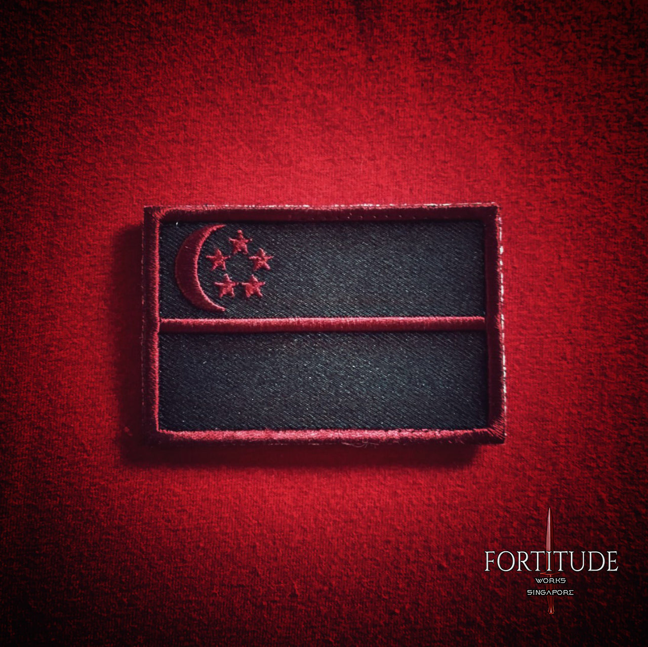 CRIMSON RED SG FLAG PATCH - FORTITUDE WORKS SINGAPORE