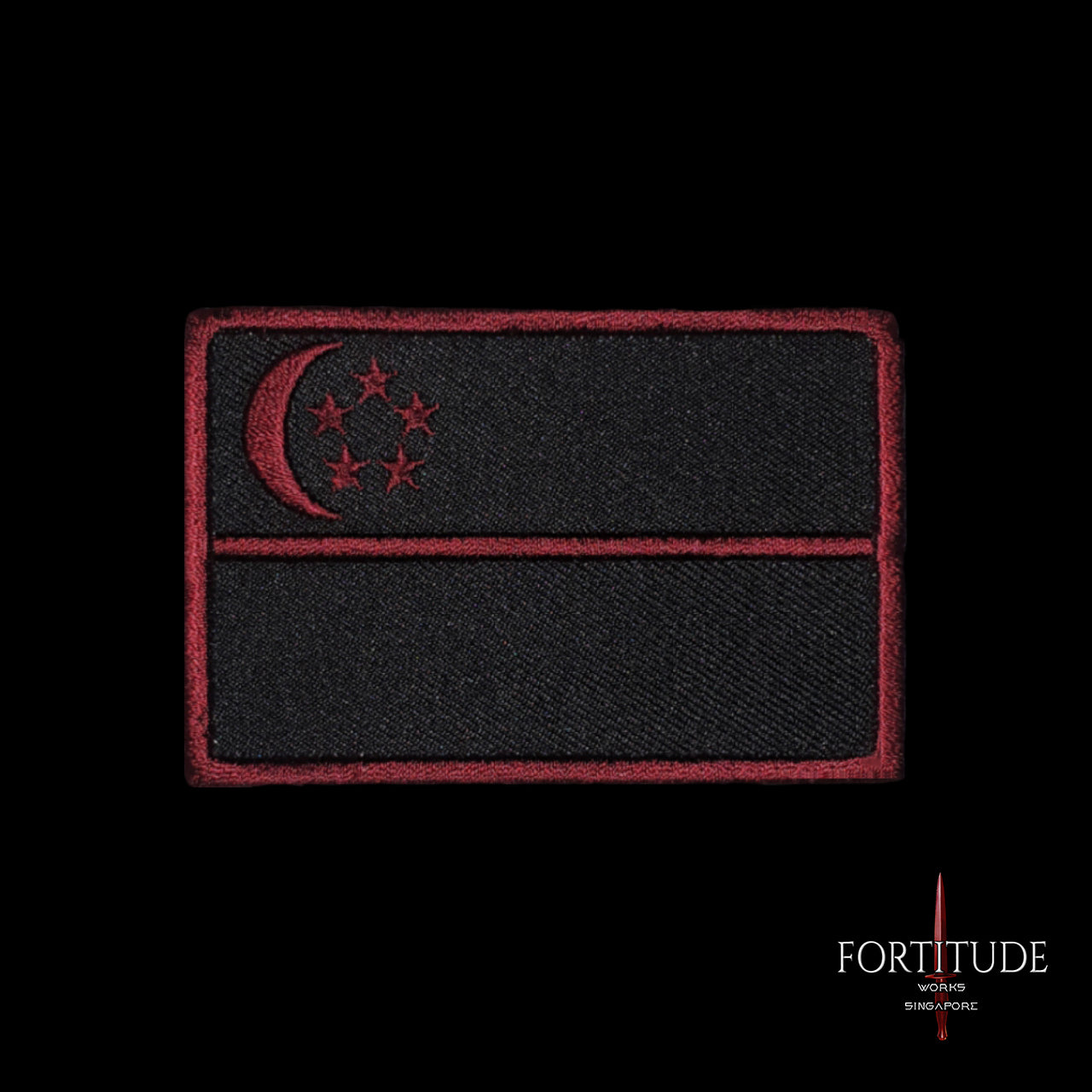 CRIMSON RED SG FLAG PATCH (Large) - FORTITUDE WORKS SINGAPORE