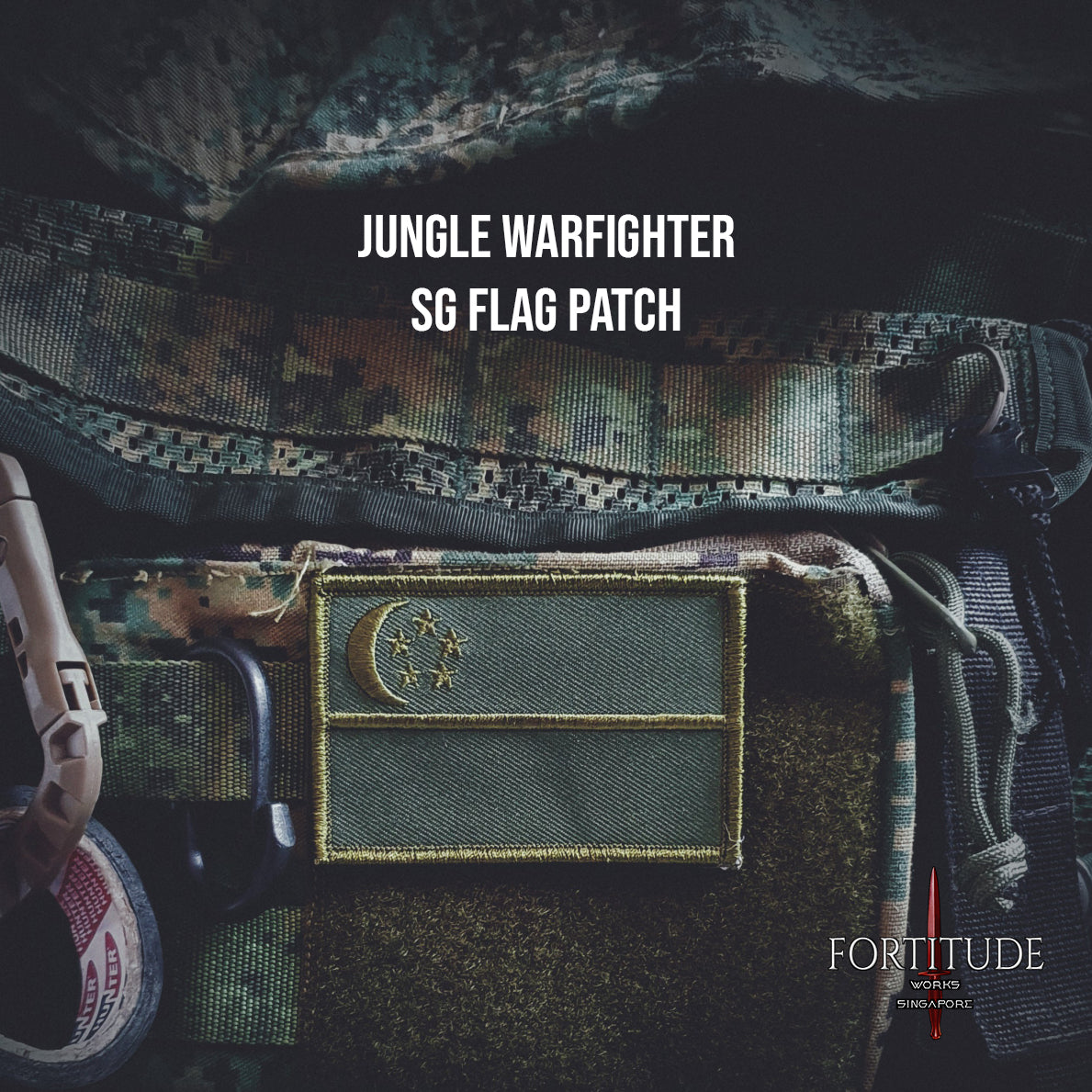 JUNGLE WARFIGHTER SG FLAG PATCH - FORTITUDE WORKS SINGAPORE