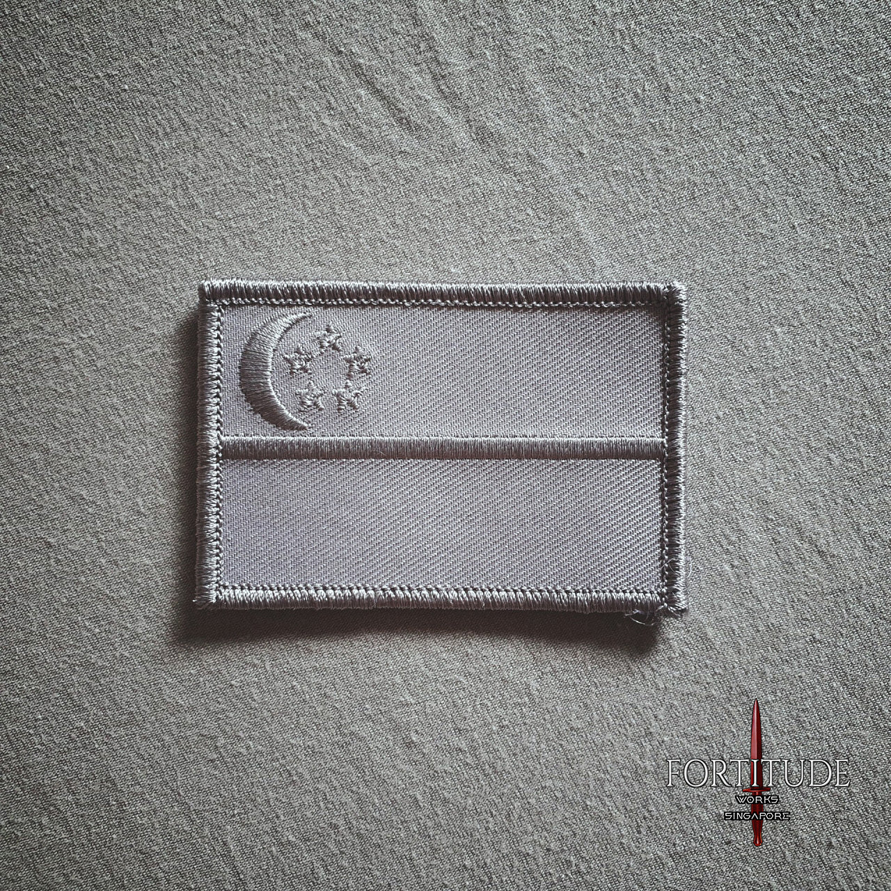 LIGHT GREY SG FLAG PATCH - FORTITUDE WORKS SINGAPORE