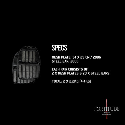 2 X 2.2 KG Modular Vest Plates (4.4 KG Set) - FORTITUDE WORKS SINGAPORE