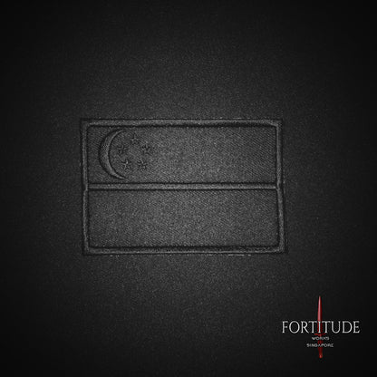STEALTH BLACK SG FLAG PATCH - FORTITUDE WORKS SINGAPORE