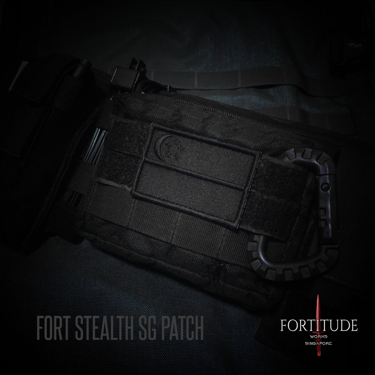 STEALTH BLACK SG FLAG PATCH - FORTITUDE WORKS SINGAPORE